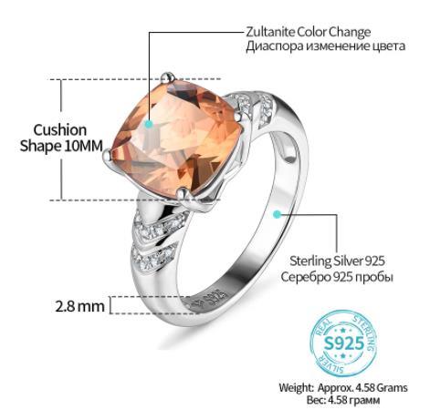 Zultanite Color Change Turque Zultanite Sterling Silver Women Ring-S925 Fine Jewelry