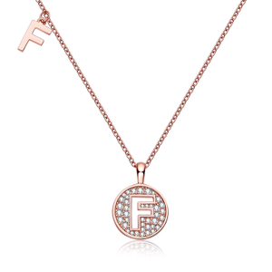 Série alphabétique F Lovely collier en or rose