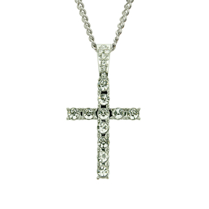 Pendentif Croix Ecklace Religieux Hip Hop en Argent