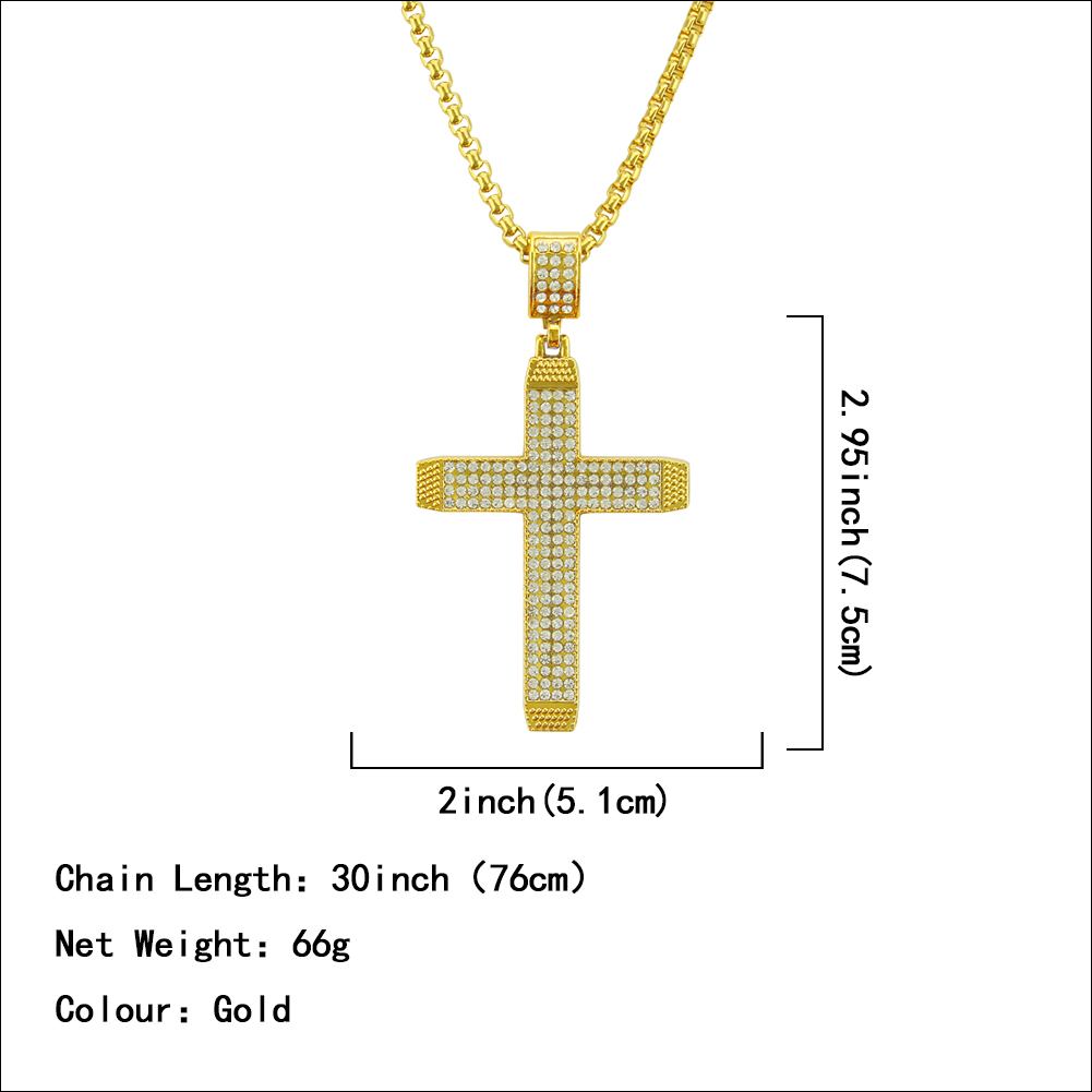 Pendentif Croix Ecklace Religieux Hip Hop