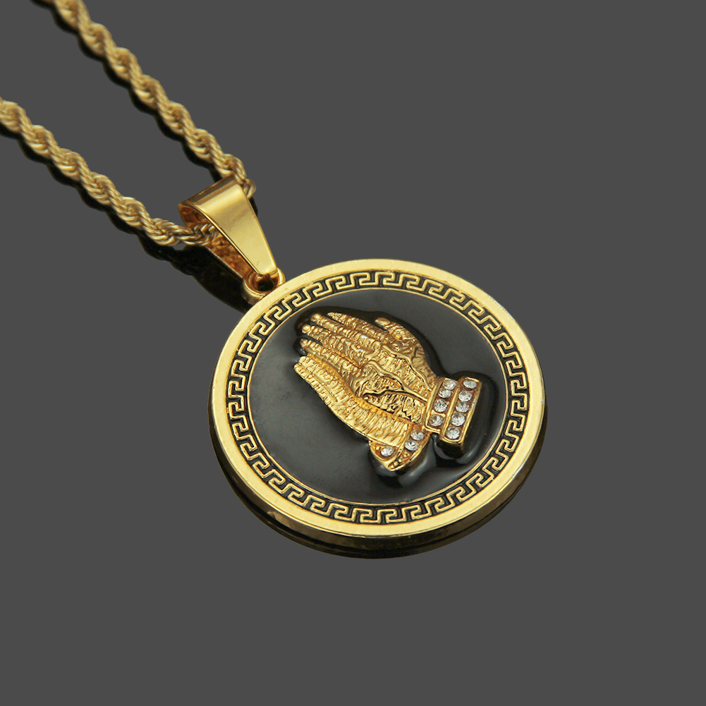 Hip Hop La main de la prière collier pendentif