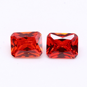 3A Rouge Brillant Rectangle Cubic Zirconia