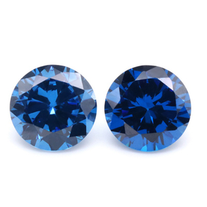 3EX 3A Blue Round Cut Cubic Zirconia