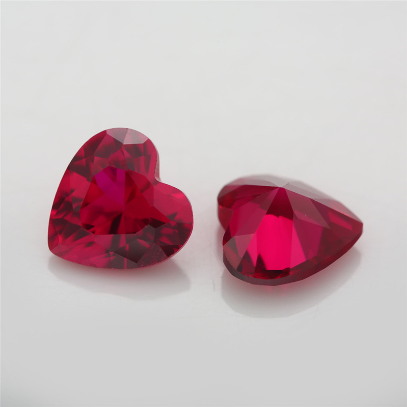 7 # coeur corindon rouge rubis artificiel corindon synthétique en gros