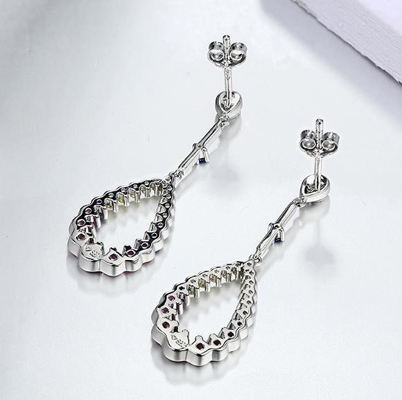 Boucles d'oreilles en argent sterling avec saphir rose pour femmes Designs S925 pour dame élégante