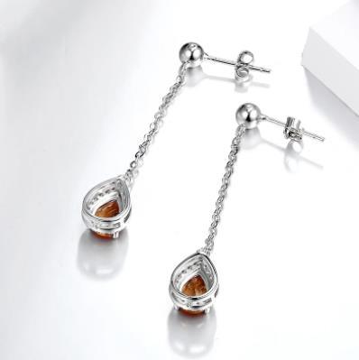 Changement de couleur Pierre S925 Boucles d'oreilles pour femmes Turques créées Diaspore Poire Cut Cadeaux d'anniversaire