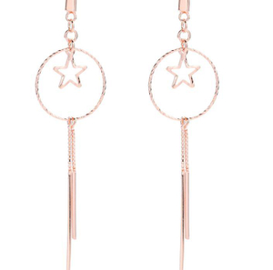 Boucles d'oreilles élégantes en argent sterling plaqué or Star Cradle 925