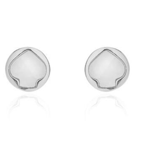 Petites boucles d'oreilles mignonnes en argent sterling 925 plaqué or pêche blanche