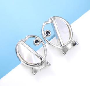 Boucles d'oreilles plaquées or en argent sterling 925 Cute Little Monster