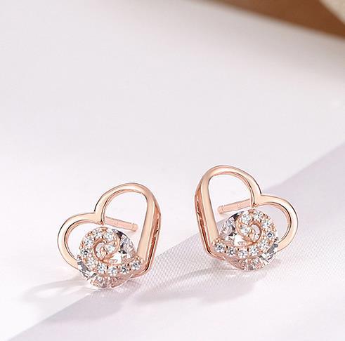 Waves in The Heart Boucles d'oreilles mignonnes pour femmes plaquées en argent sterling 925