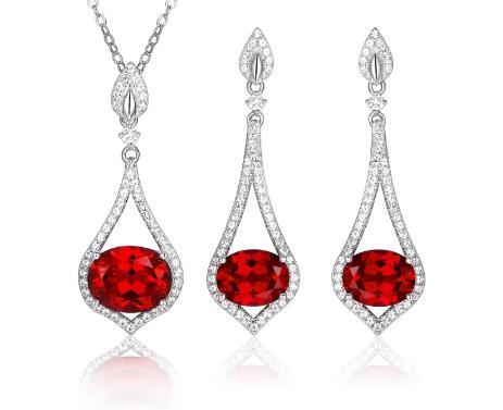 Boucles d'oreilles bijoux en argent rubis S925 cadeaux de bijoux de style romantique de mode exquise