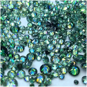 13.0-14.0mm vert haute qualité DEF rond brillant coupe Moissanite pour la fabrication de bijoux