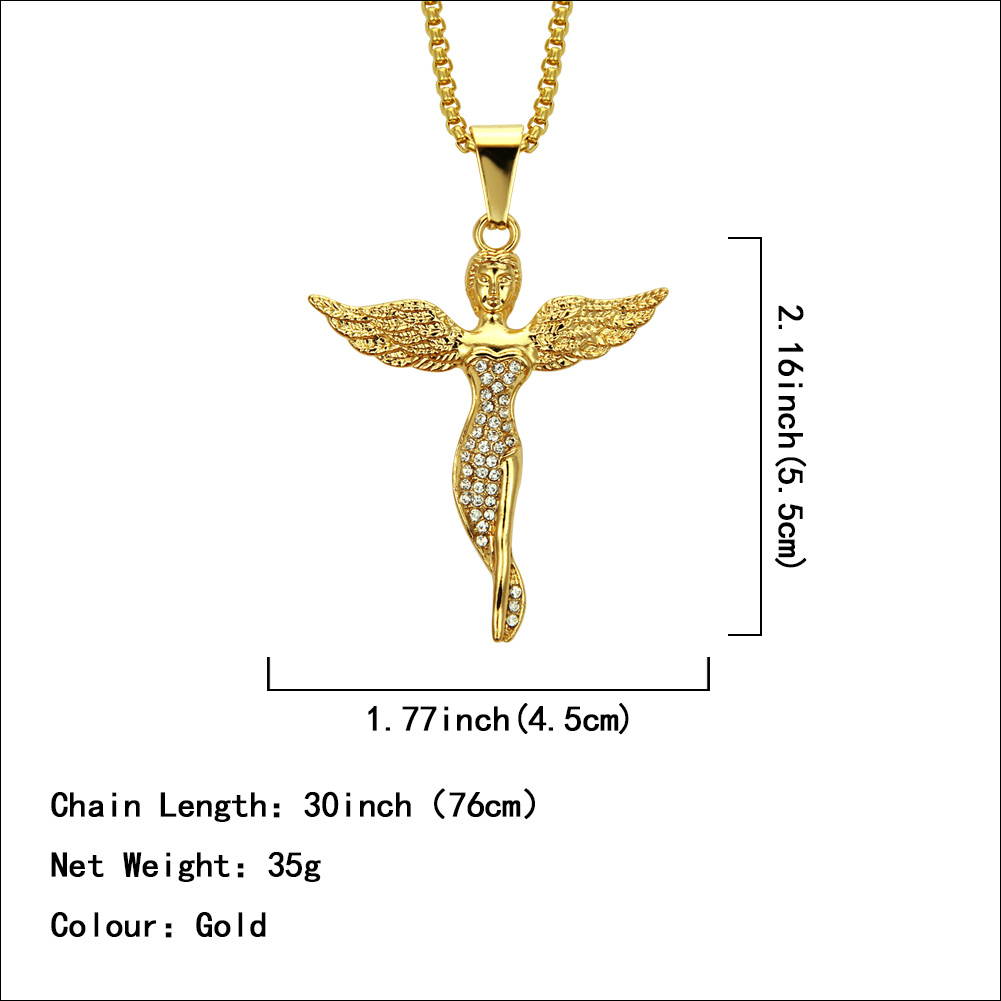 Bijoux de collier de chaîne d'angle d'acier inoxydable d'or faits sur commande