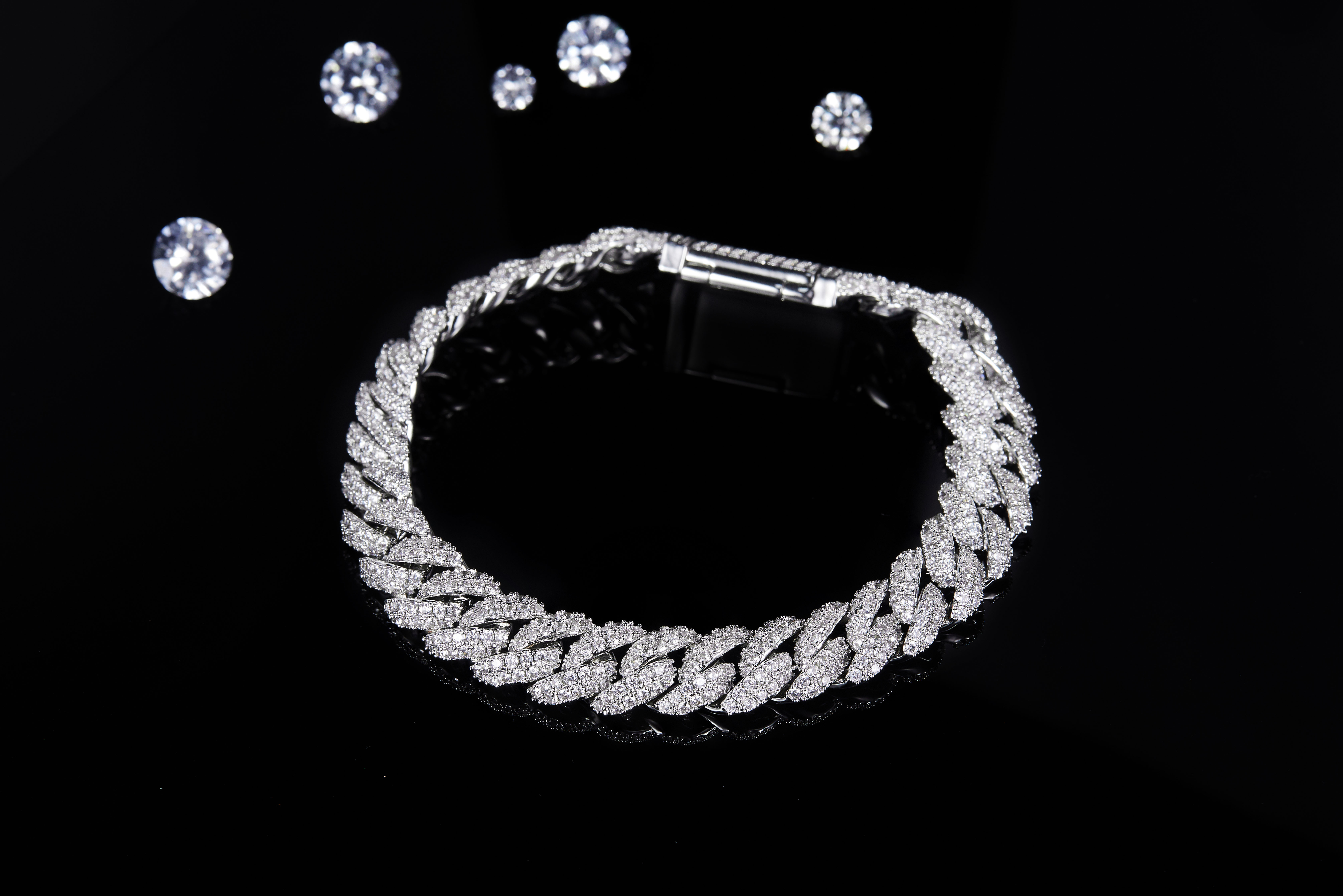 Bracelet Moissanite luxueux pour homme et femme avec diamants