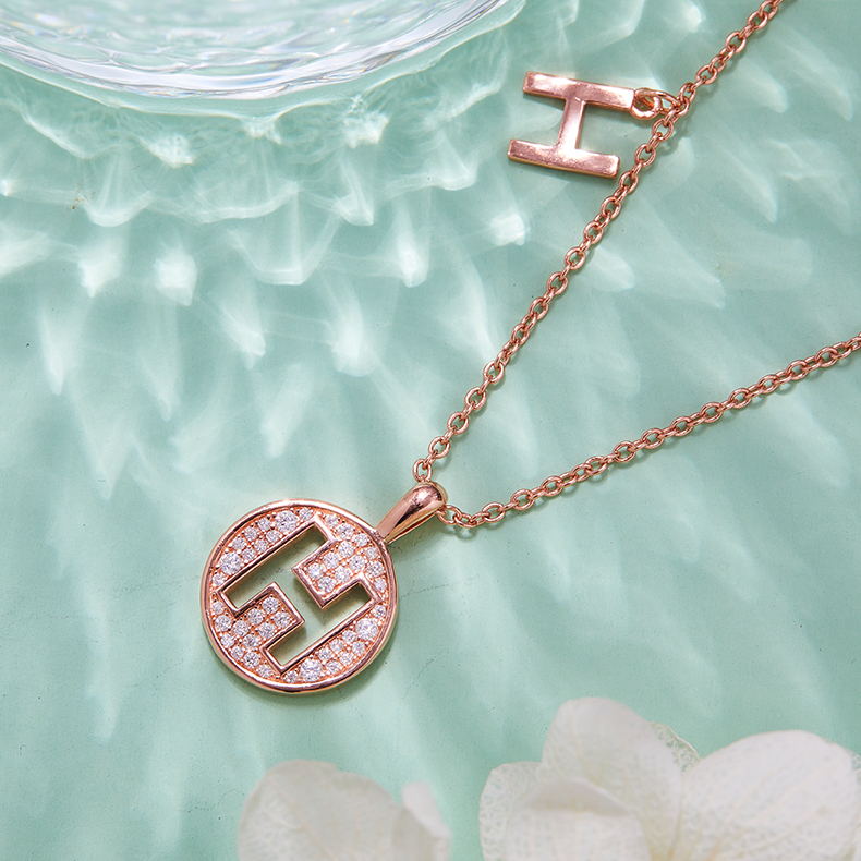 Série alphabétiqueH Lovely Rose Gold Necklace