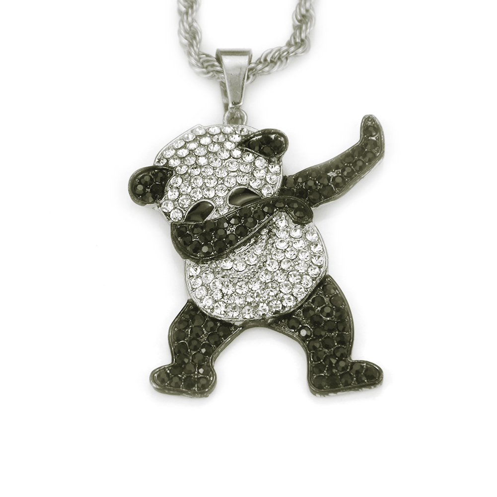 Hip Hop Mignon Rock Panda Collier Pendentif