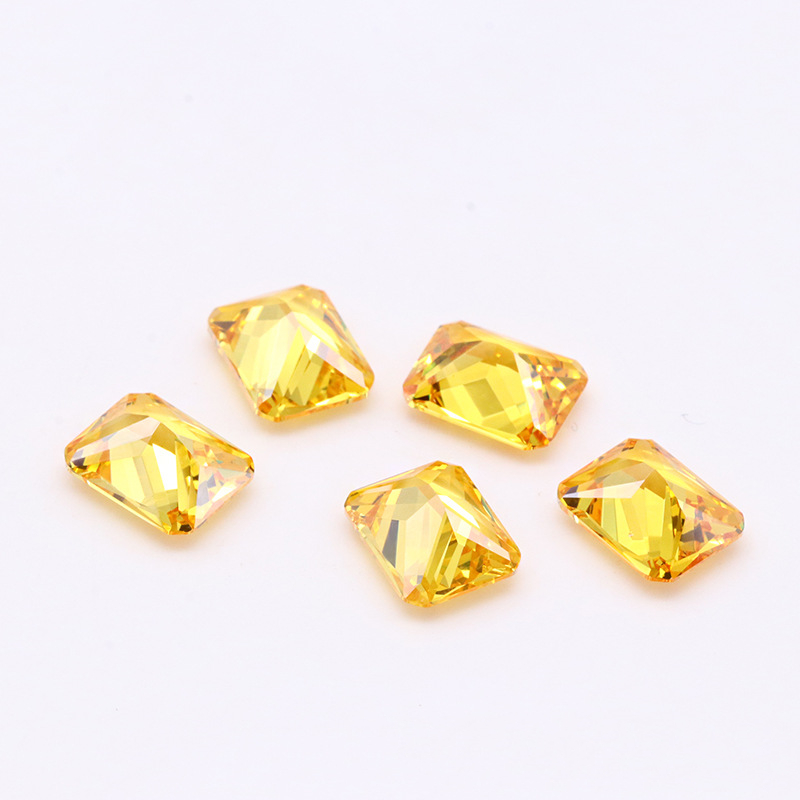 Zircon cubique jaune doré brillant 3A de haute qualité