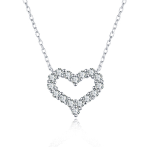 Vente en gros de bijoux européens américains en argent sterling 925 plaqué or collier en argent pendentif moissanite