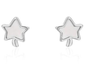 Boucles d'oreilles pour femme en argent sterling 925 plaqué or Simple Little Star