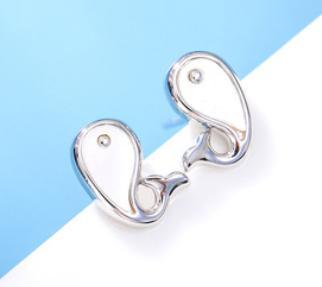 Boucles d'oreilles à la mode plaquées en argent sterling 925