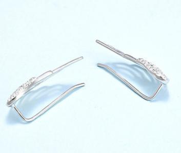 Boucles d'oreilles mignonnes plaquées or avec aile d'ange en argent sterling 925