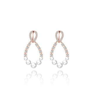 Boucles d'oreilles élégantes pour femmes en argent sterling 925 avec perle de moissanite