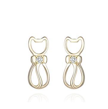 Boucles d'oreilles pour femmes élégantes et ravissantes en argent sterling 925 avec chaton