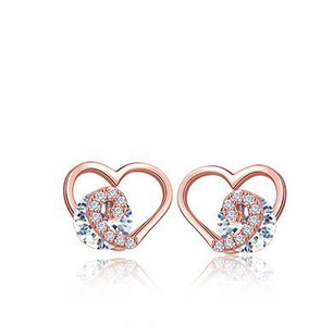 Waves in The Heart Boucles d'oreilles mignonnes pour femmes plaquées en argent sterling 925