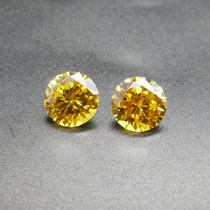 3.0-4.0mm Jaune Haute Qualité DEF Round Brillant Cut Moissanite pour la fabrication de bijoux