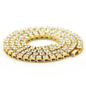 Vente en gros-18K-Gold-Plated-Big-Round-Ring-Link-Necklace-Jewelry