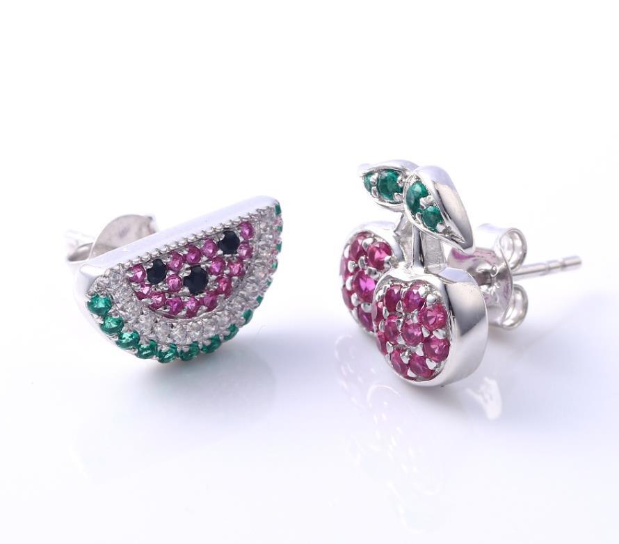 Boucles d'oreilles Lovely Fruit Boucles d'oreilles en argent sterling plaqué or 925