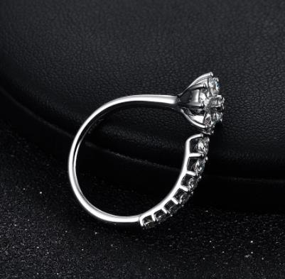 Bague réglable Moissanite en argent 925 de qualité supérieure