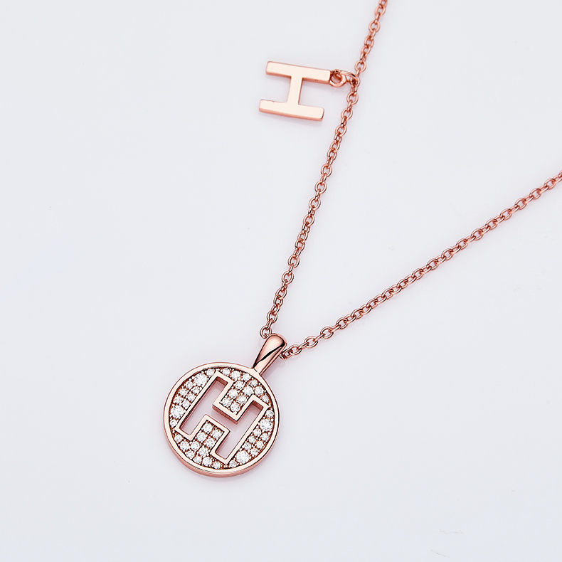 Série alphabétiqueH Lovely Rose Gold Necklace