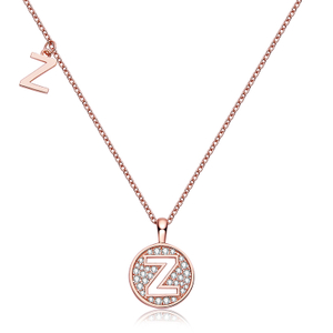 Série alphabétique Z Lovely collier en or rose