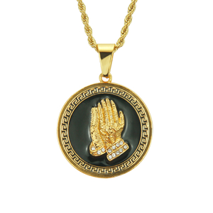 Hip Hop La main de la prière collier pendentif