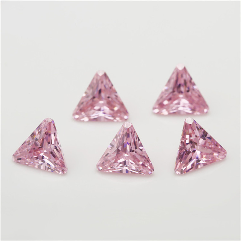 5A Rose clair Fabrication de gros de zircons cubiques de triangle pour les bijoux