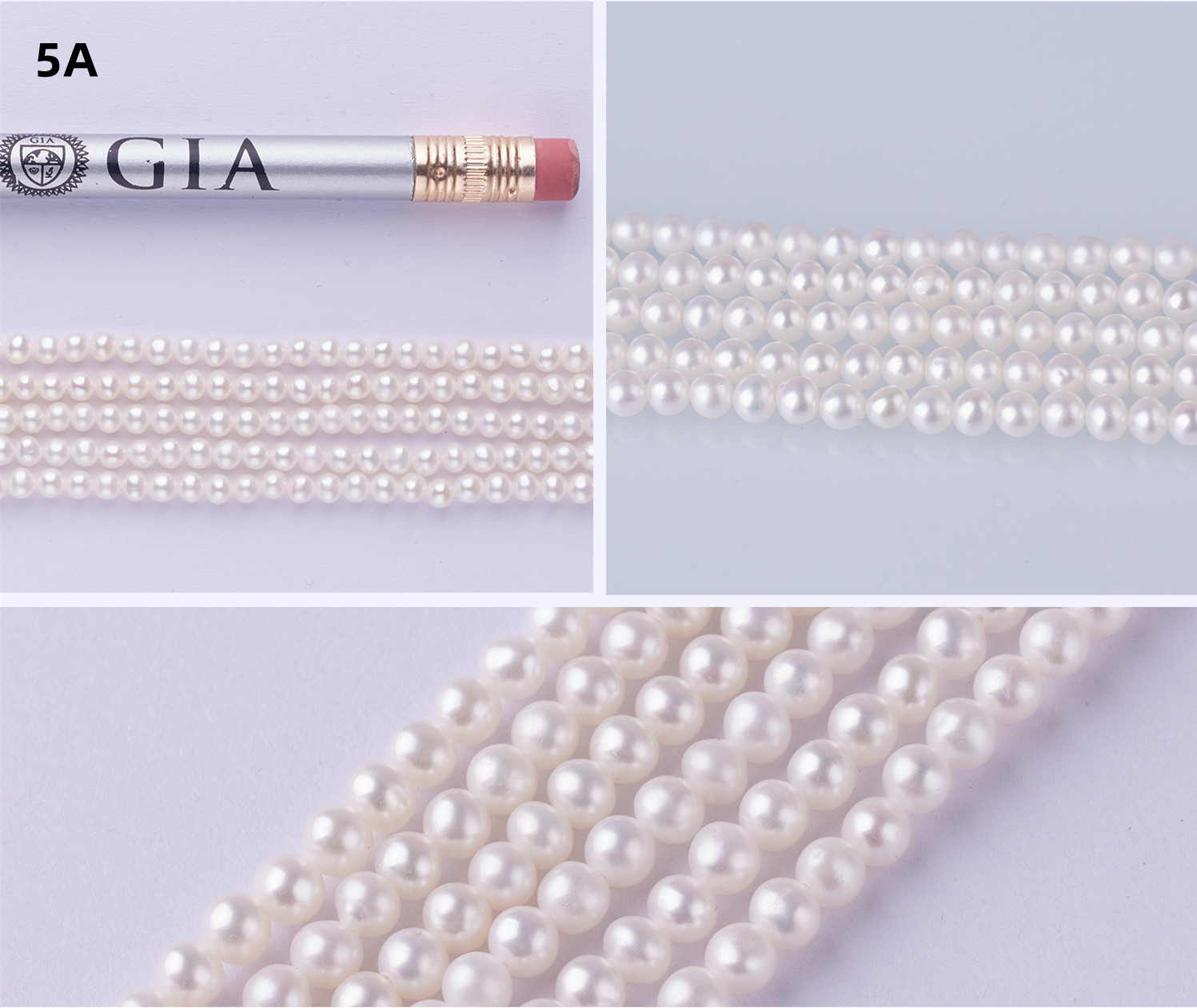 Véritable collier de perles 2-3.5mm perle ronde petit collier de perles chaîne de clavicule de perles perle naturelle brillante perle semi-finie