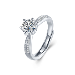 Design de luxe Moissanite 925 bijoux en argent sterling dames anneaux de mariage différentes tailles en gros