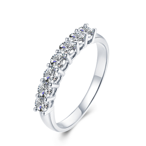 Bague pour femme en argent sterling 925 avec diamants synthétiques et diamants de coupe ronde