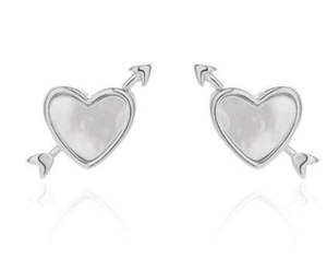 Boucles d'oreilles pour femmes en argent sterling plaqué or avec flèche de cupidon 925