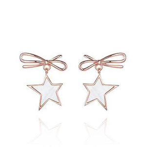 Boucles d'oreilles Bow Star Boucles d'oreilles en perles pour femmes plaquées en argent sterling 925