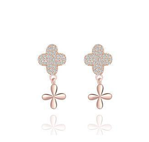 Clover Boucles d'oreilles pour femme plaquées argent sterling 925