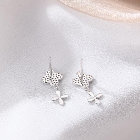 Clover Boucles d'oreilles pour femme plaquées argent sterling 925