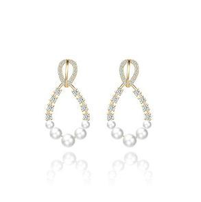 Boucles d'oreilles élégantes pour femmes en argent sterling 925 avec perle de moissanite