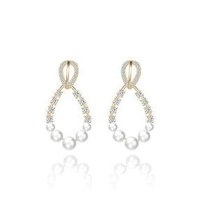 Boucles d'oreilles élégantes pour femmes en argent sterling 925 plaqué or