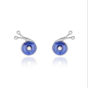 Boucles d'oreilles pour femme en argent sterling 925 avec joli escargot coloré