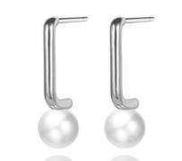 Boucles d'oreilles simples en métal perlé Boucles d'oreilles en argent sterling 925 plaqué or