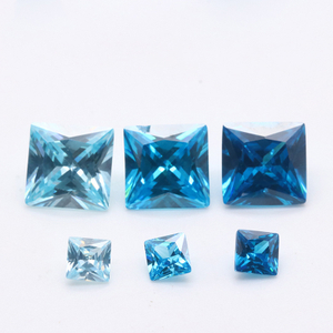 Usine de gros 3EX Blue VVS Princess Cubic Zirconia