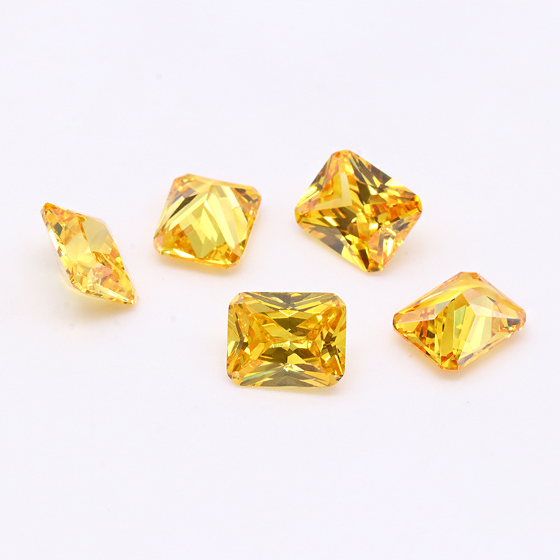 Zircon cubique jaune doré brillant 3A de haute qualité