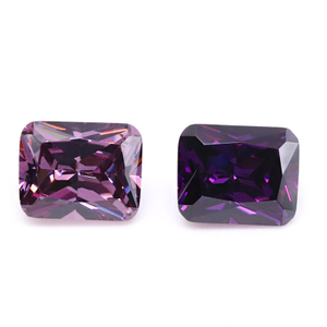 Fuchsia 3A Cristal DEF Couleur VVS 3EX Rectangulaire Cubic Zirconia